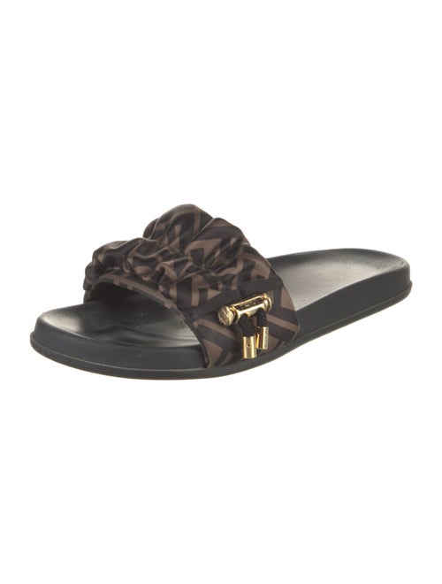 Fendi Zucca FF Logo Satin Slides