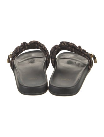 Fendi Zucca FF Logo Satin Slides