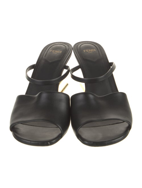 Fendi Zucca FF Logo Leather Slides