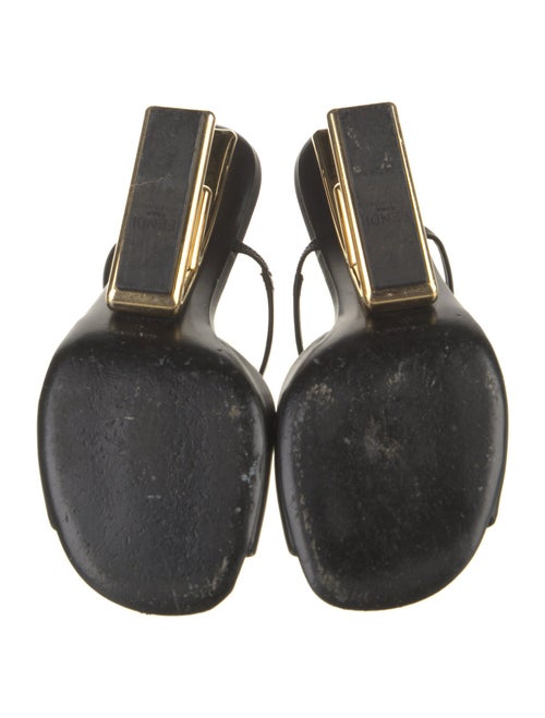 Fendi Zucca FF Logo Leather Slides