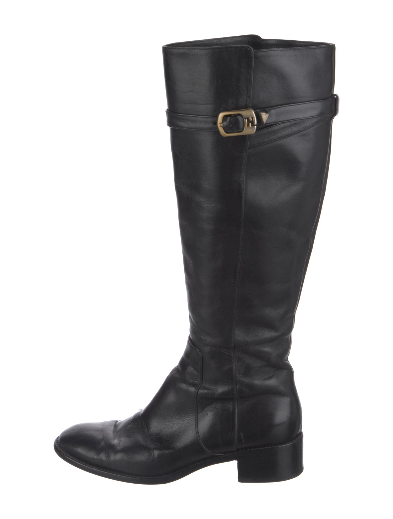 Fendi Leather Riding Boots