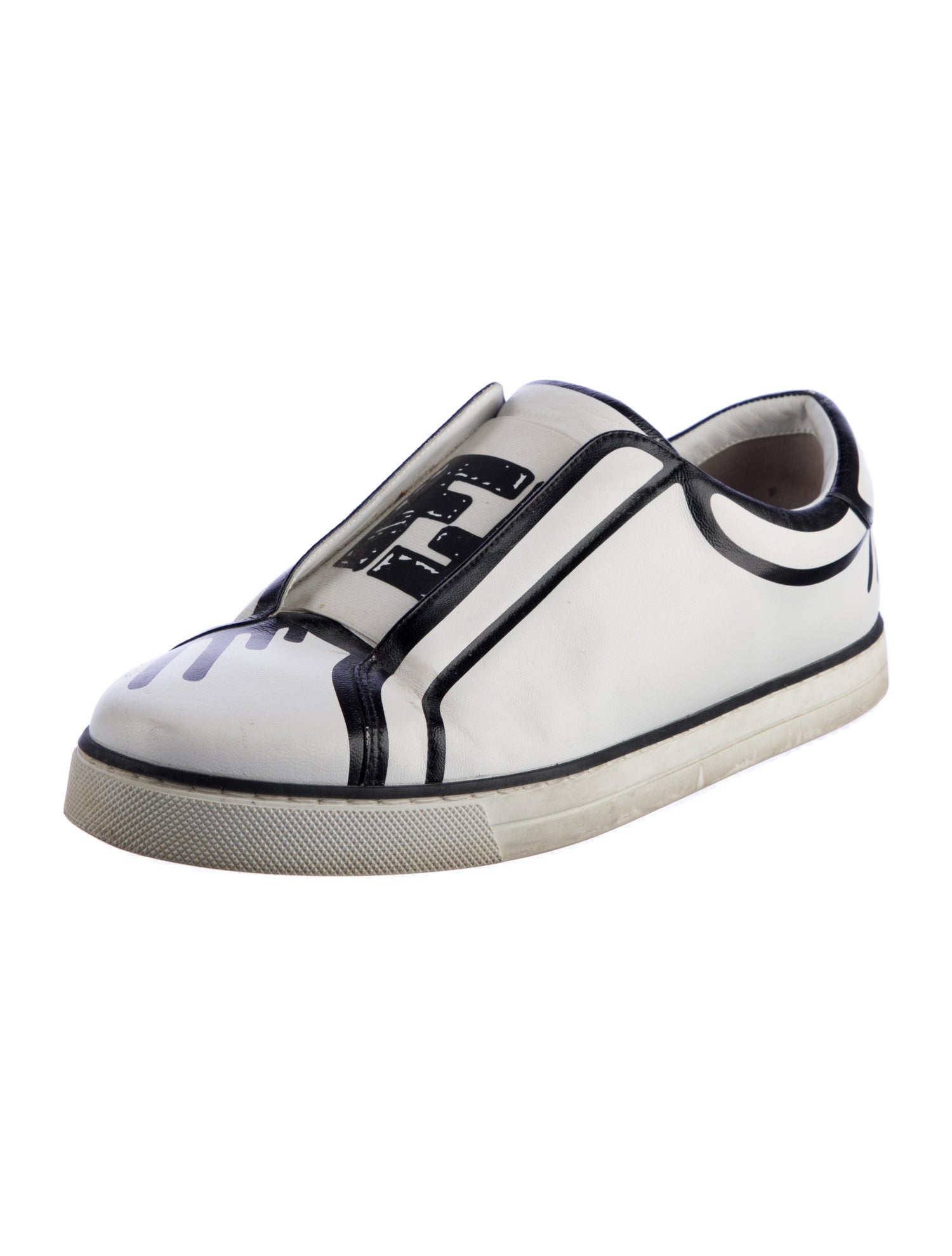 Fendi Leather Printed Sneakers