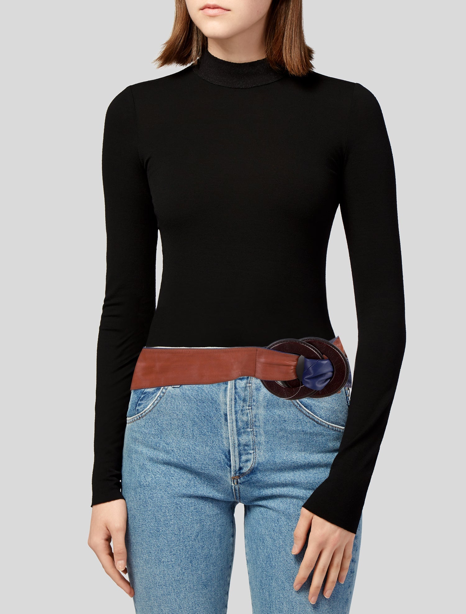 Fendi Wide Leather Waist Belt