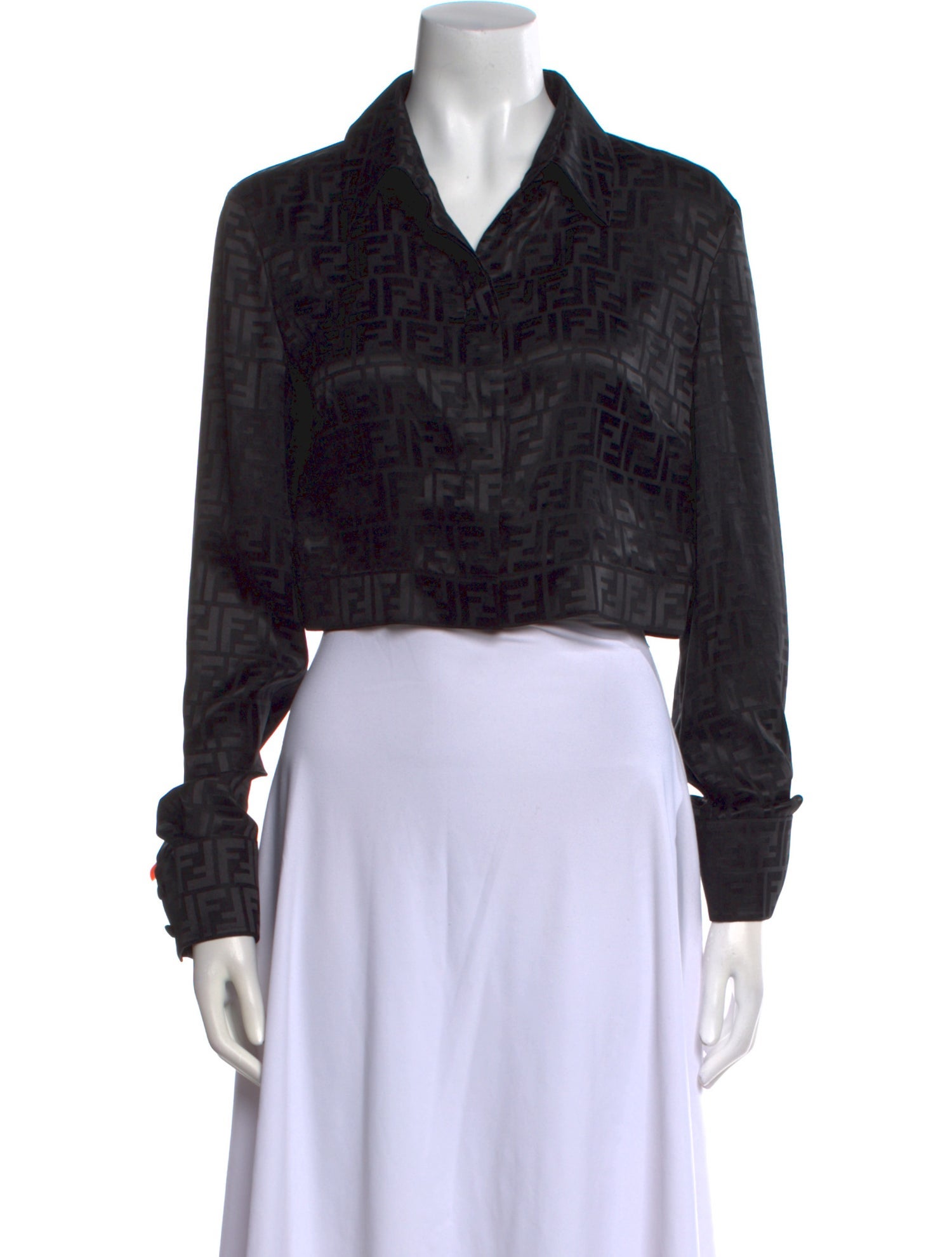 Fendi Silk Printed Crop Top