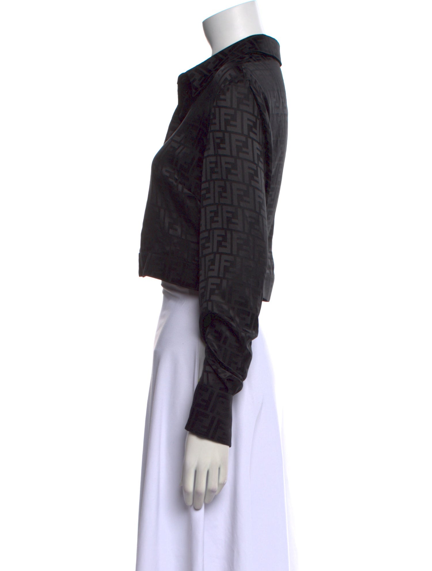 Fendi Silk Printed Crop Top