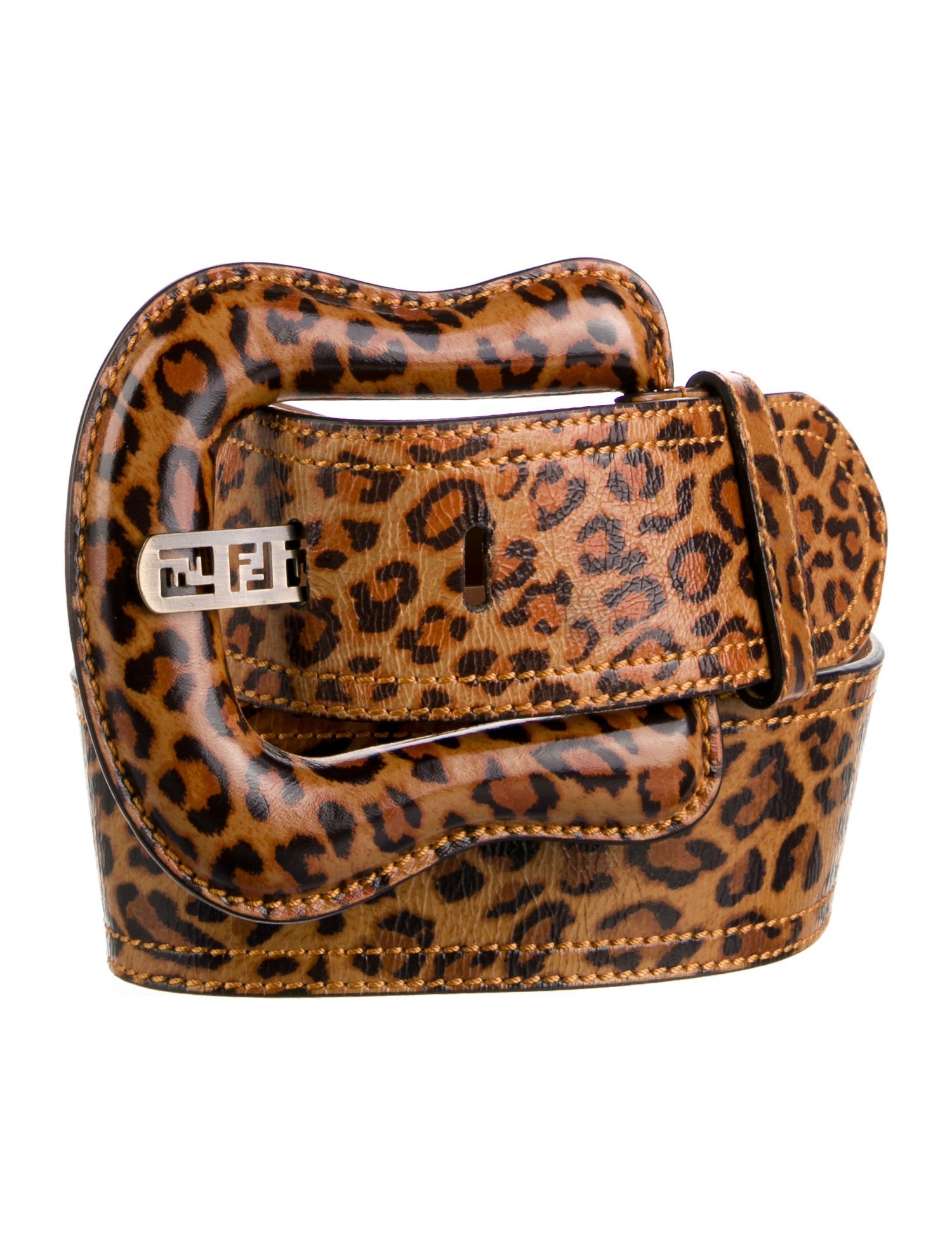 Fendi Zucca FF Logo Wide Waist Belt