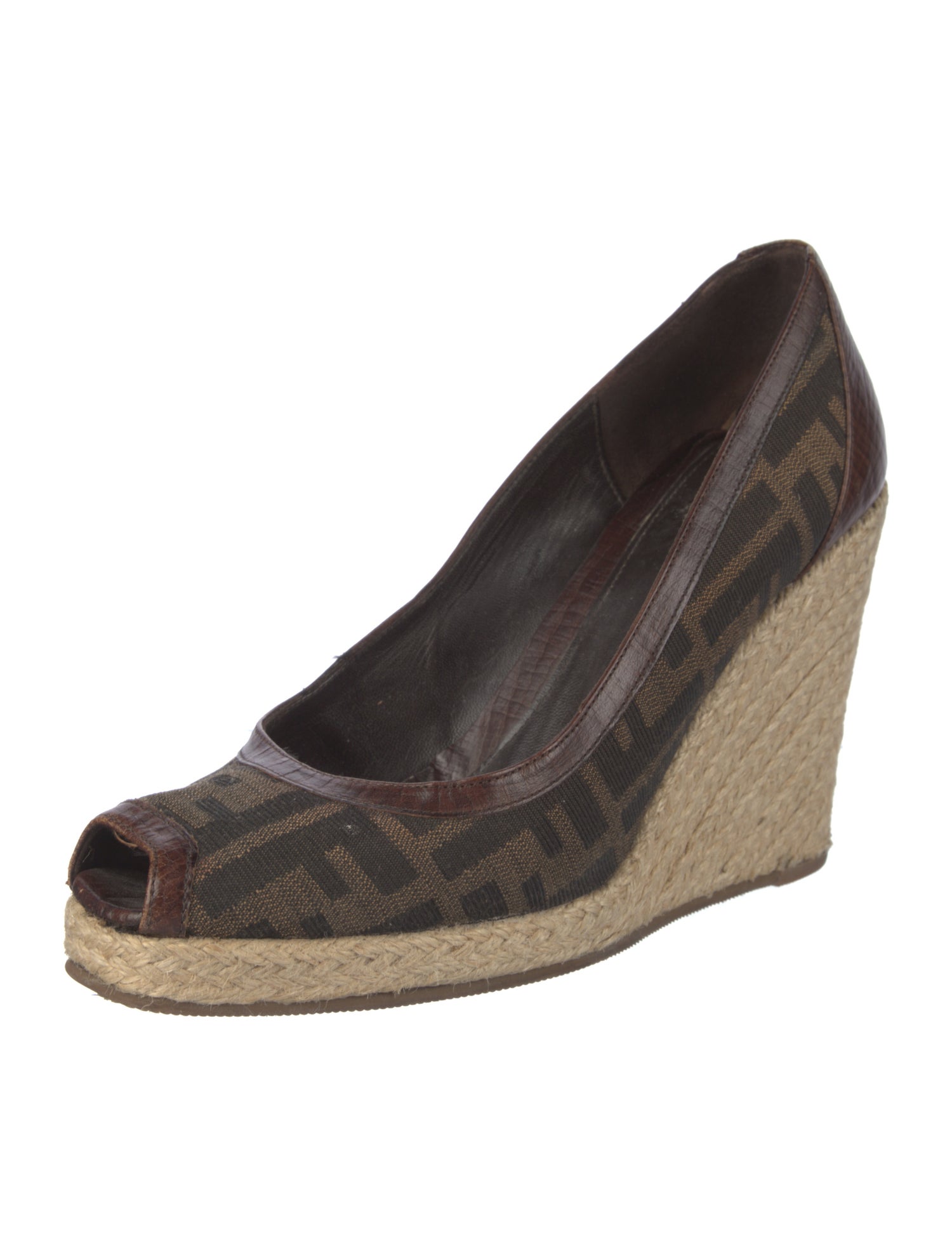 Fendi Zucca FF Logo Canvas Pumps