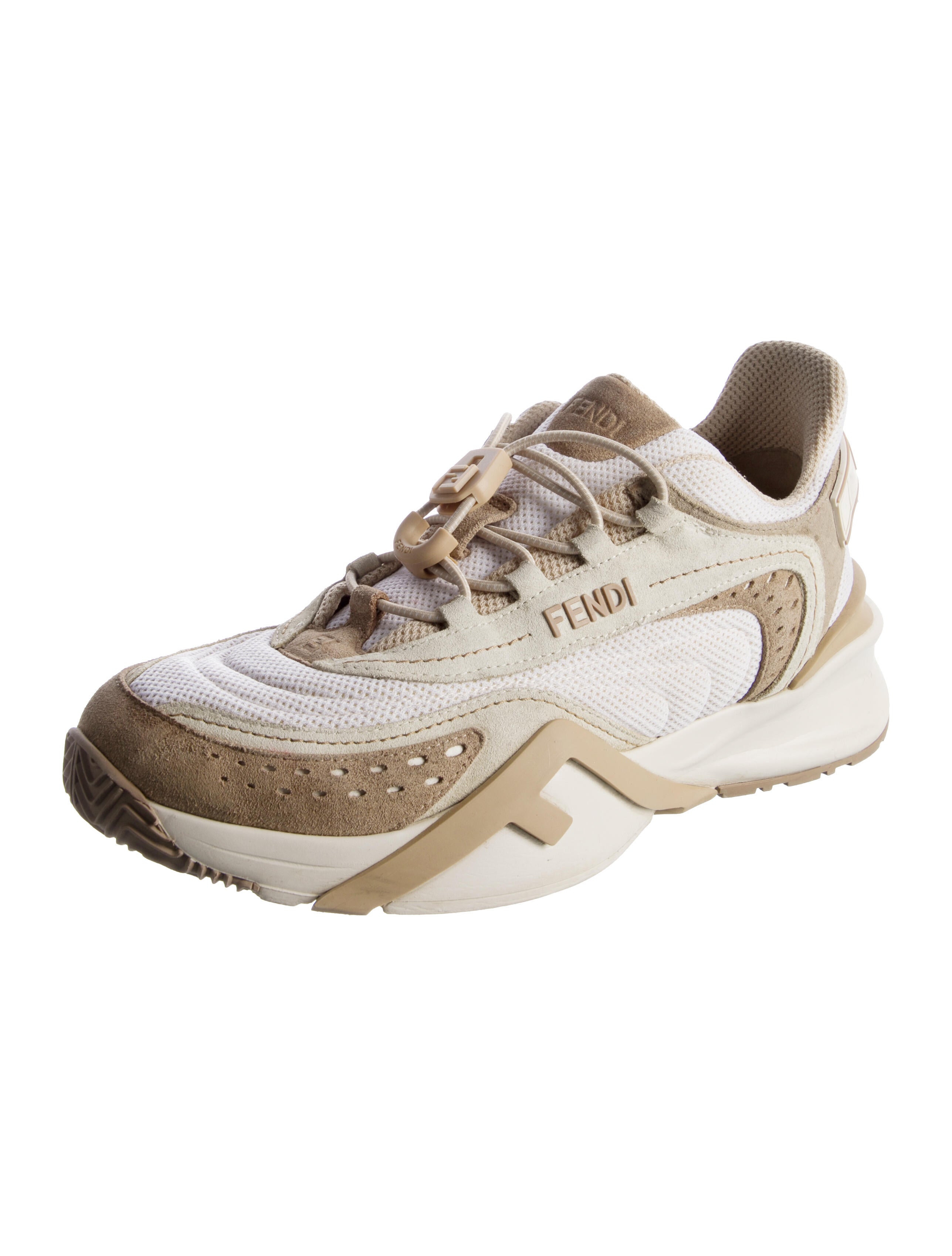 Fendi Zucca FF Logo Leather Sneakers