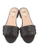 Fendi Zucca FF Logo Leather Slides
