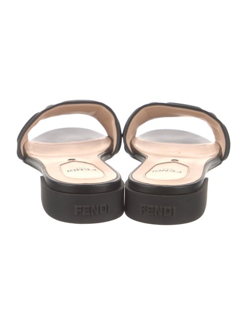 Fendi Zucca FF Logo Leather Slides