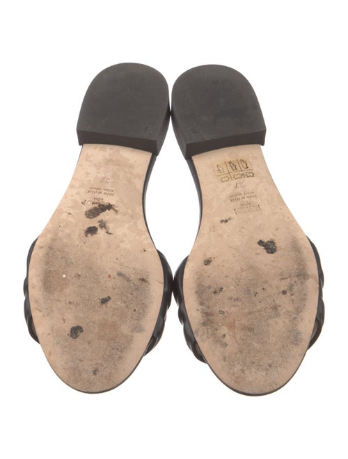 Fendi Zucca FF Logo Leather Slides