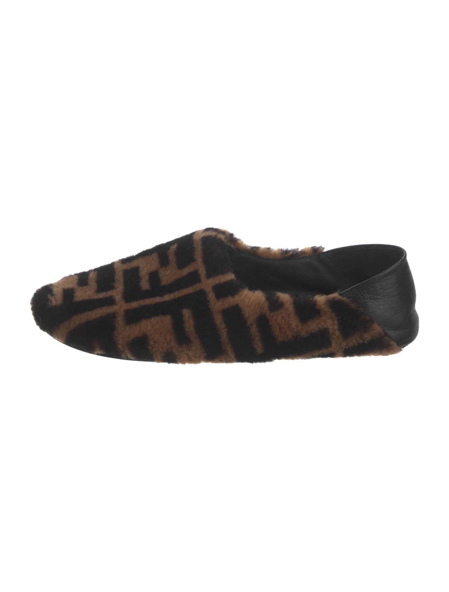 Fendi Zucca FF Logo Fur Loafers