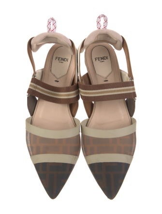 Fendi Colibri Zucca FF Logo Slingback Flats