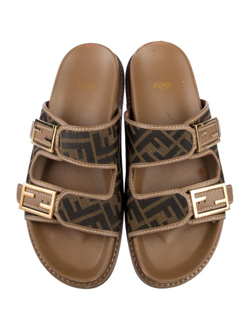 Fendi Zucca FF Logo Canvas Slides