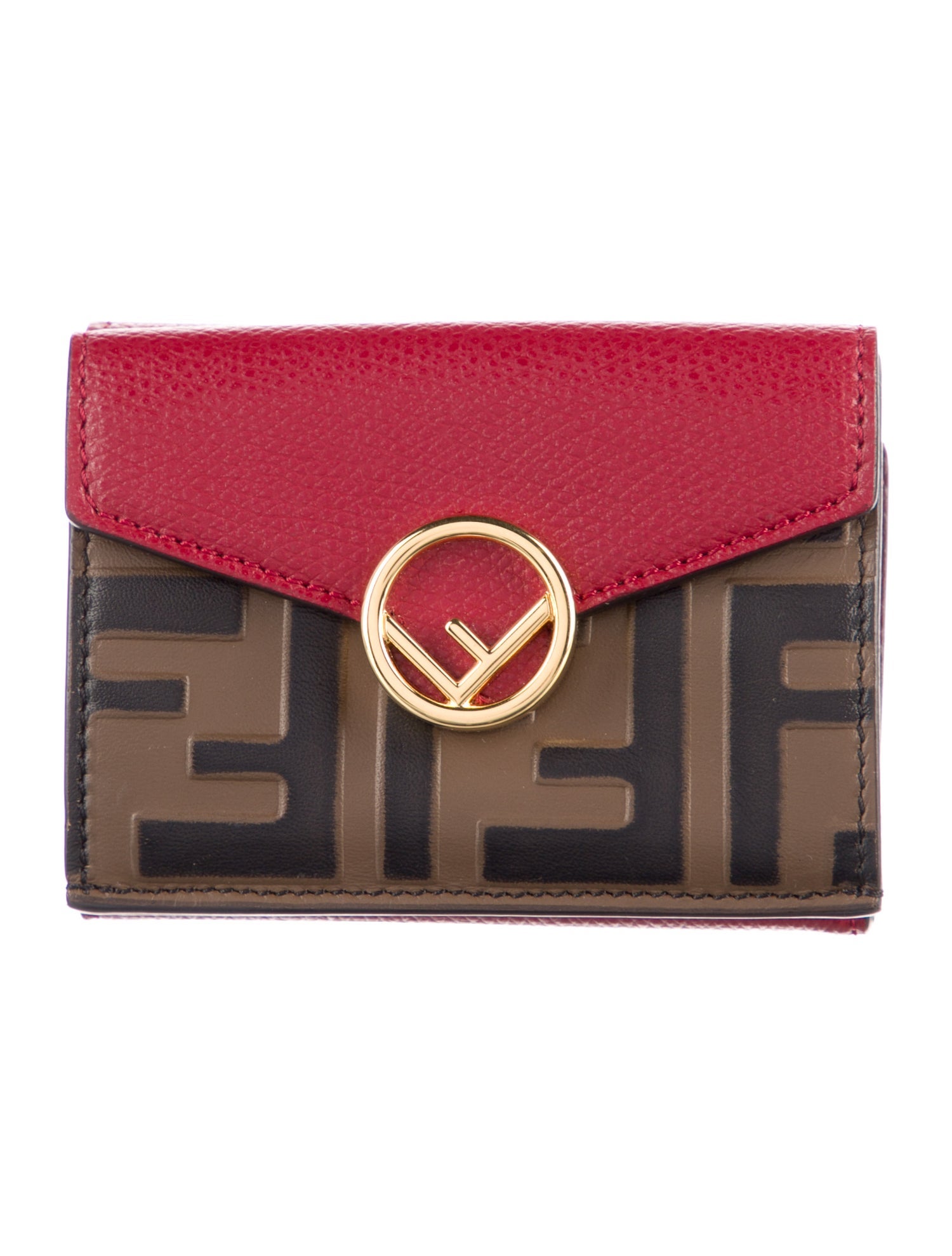 Fendi 2019 Zucca FF Logo Compact Wallet