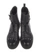 Fendi Leather Printed Combat Boots