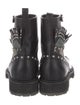 Fendi Leather Printed Combat Boots