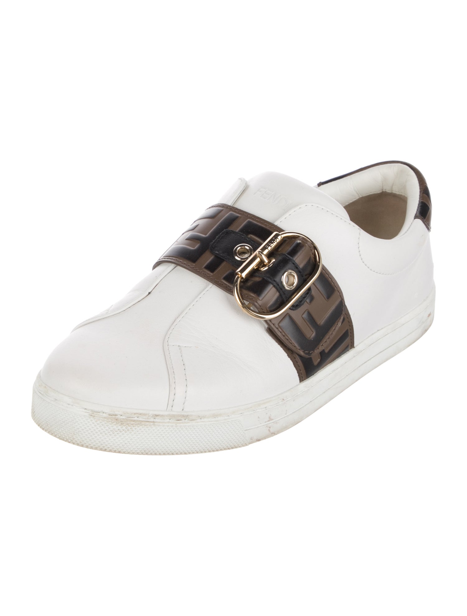 Fendi Zucca FF Logo Leather Sneakers