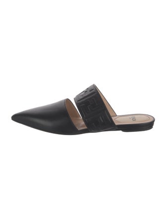 Fendi Zucca FF Logo Leather Mules