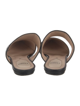 Fendi Zucca FF Logo Leather Mules