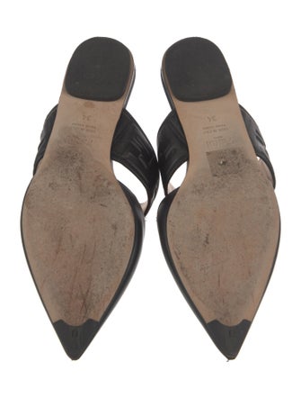 Fendi Zucca FF Logo Leather Mules