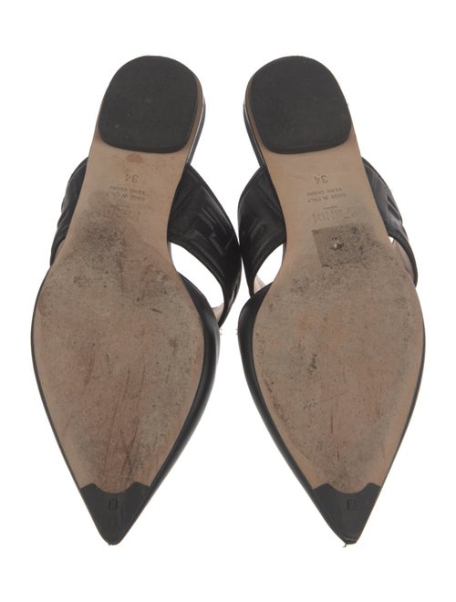 Fendi Zucca FF Logo Leather Mules