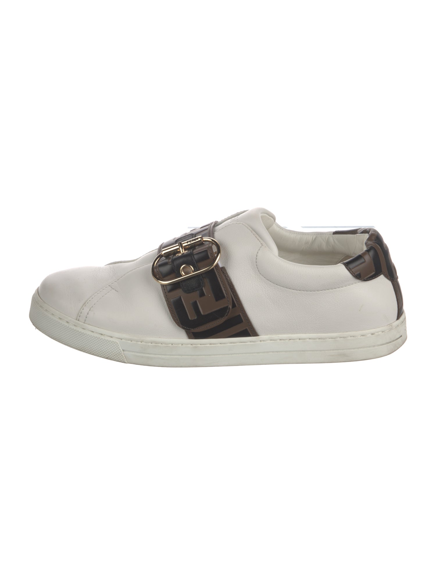Fendi Zucca FF Logo Leather Sneakers