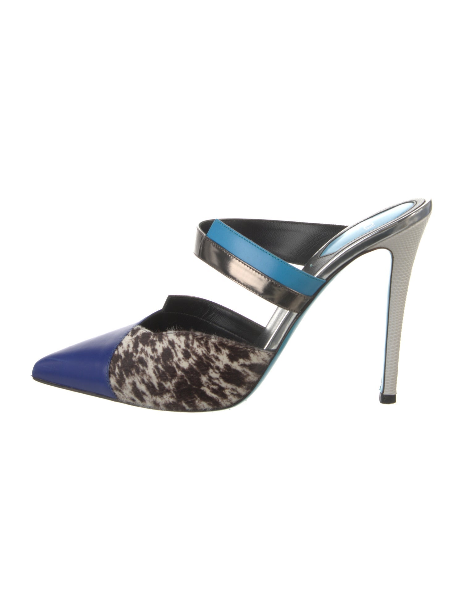 Fendi Leather Animal Print Mules