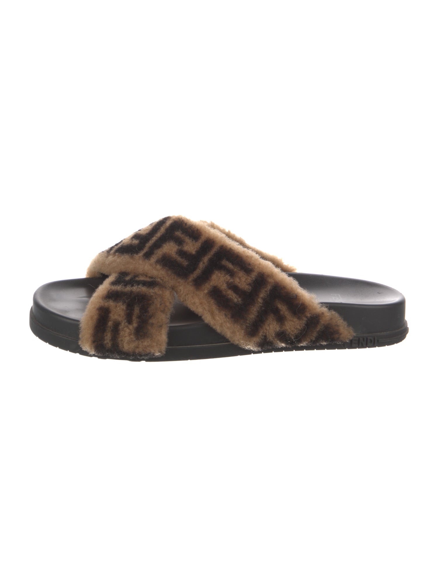 Fendi Zucca FF Logo Printed Slides