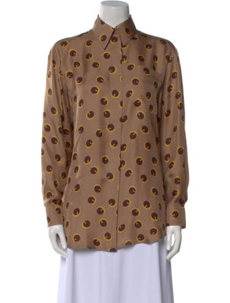 Fendi Silk Printed Button-Up Top