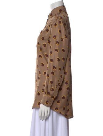 Fendi Silk Printed Button-Up Top