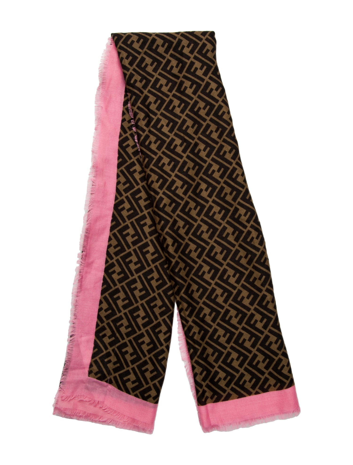 Fendi Wool Zucca FF Logo Scarf