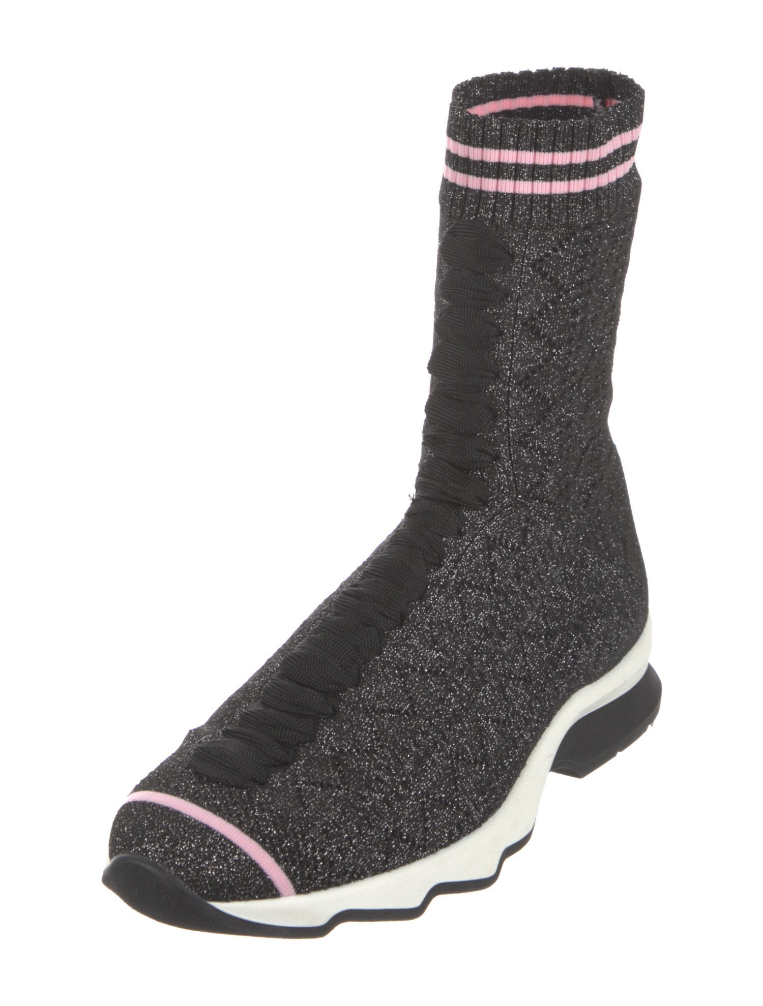 Fendi Glitter Accents Sock Sneakers