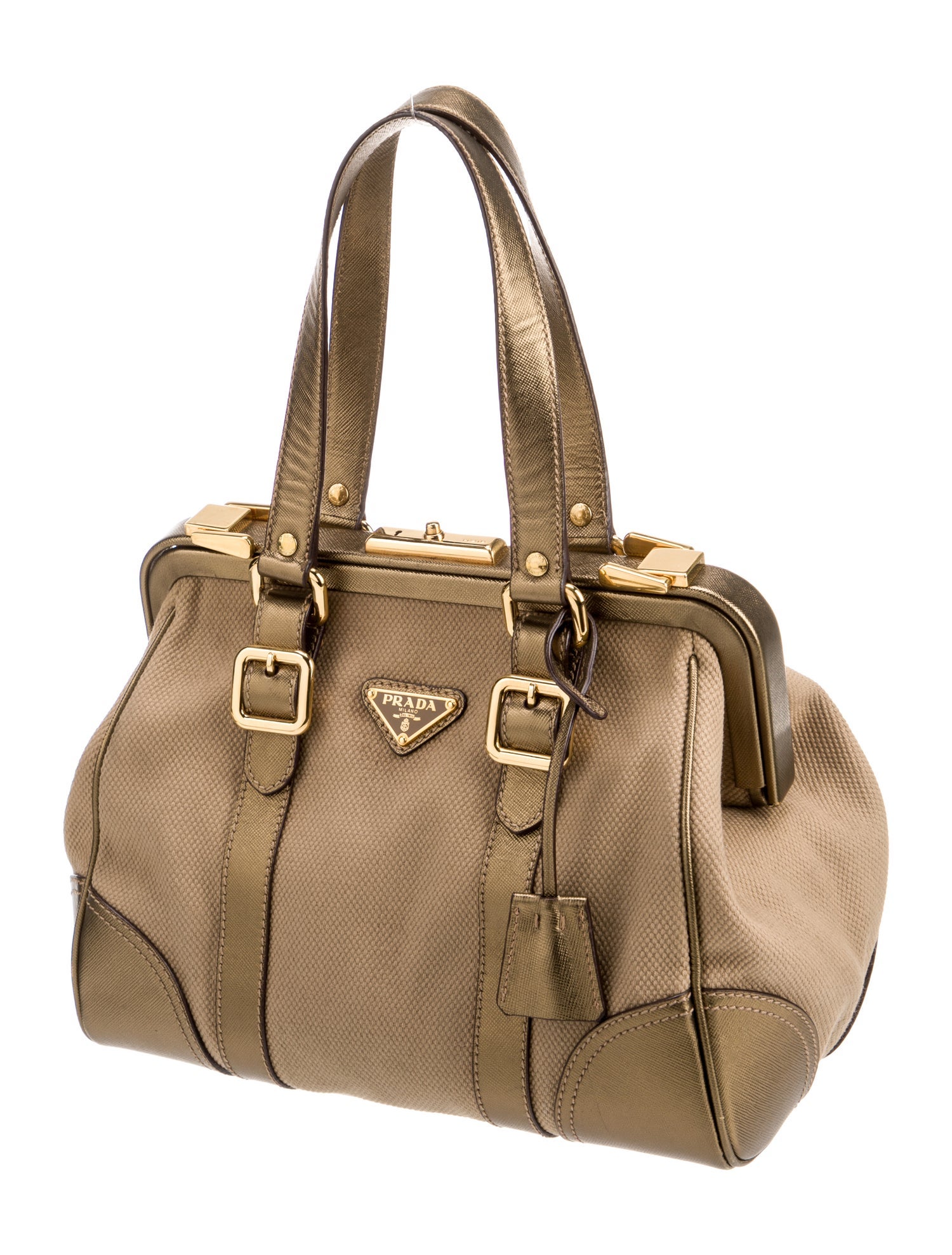 Prada Canvas Top Handle Bag