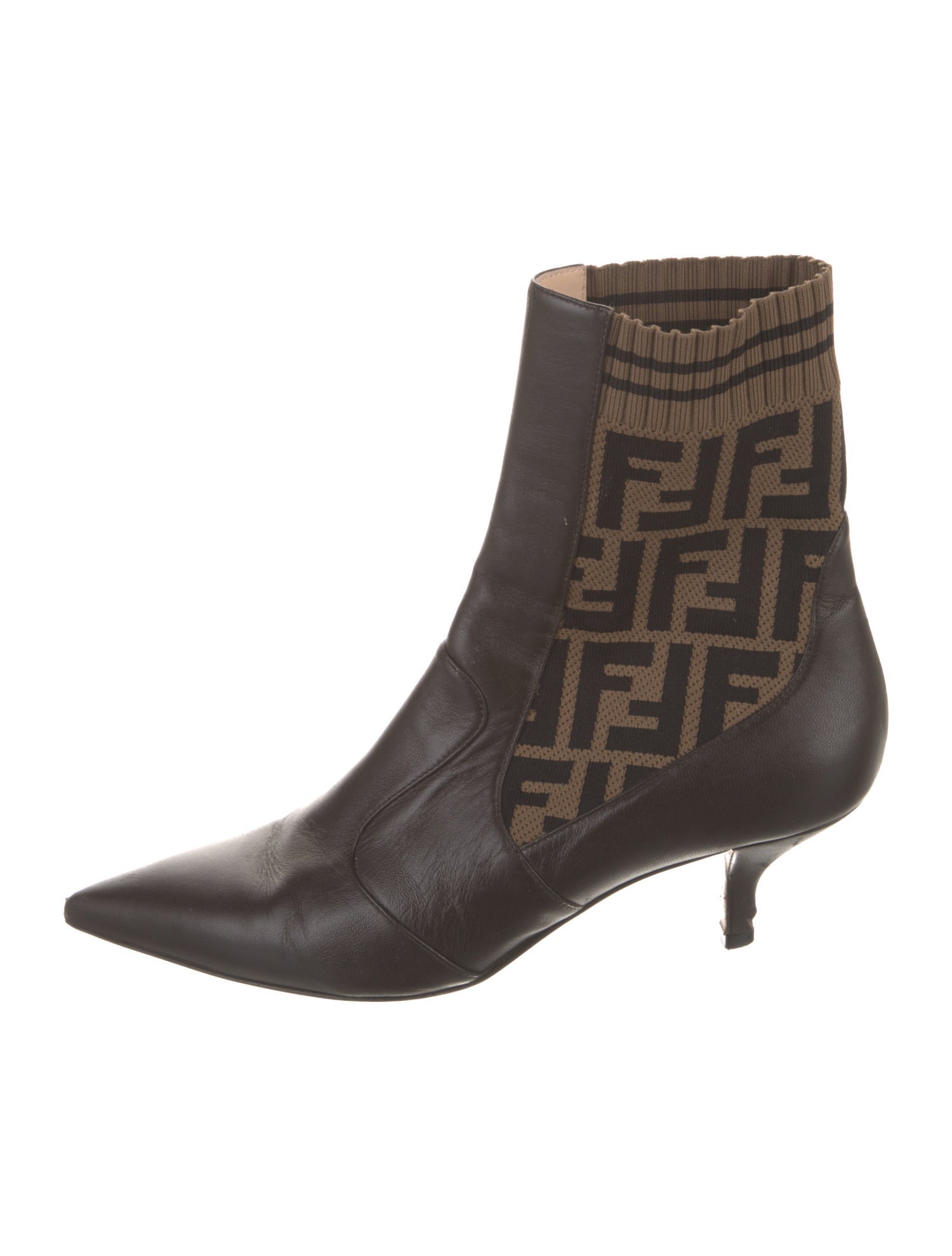 Fendi Rockoko Zucca FF Logo Sock Boots