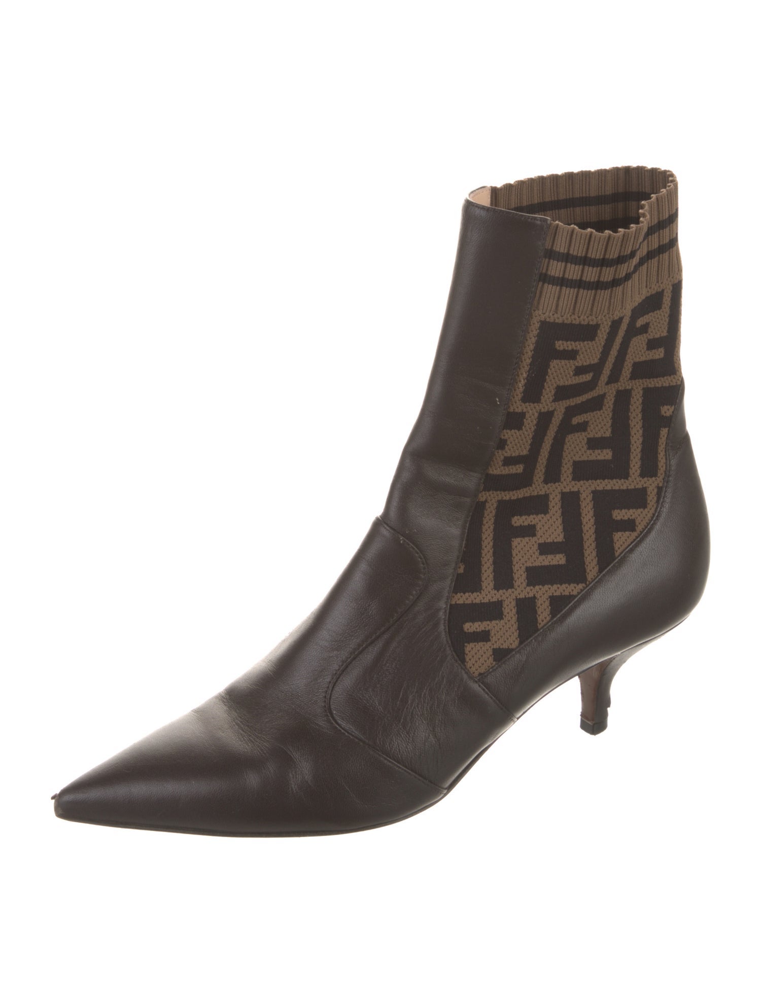 Fendi Rockoko Zucca FF Logo Sock Boots