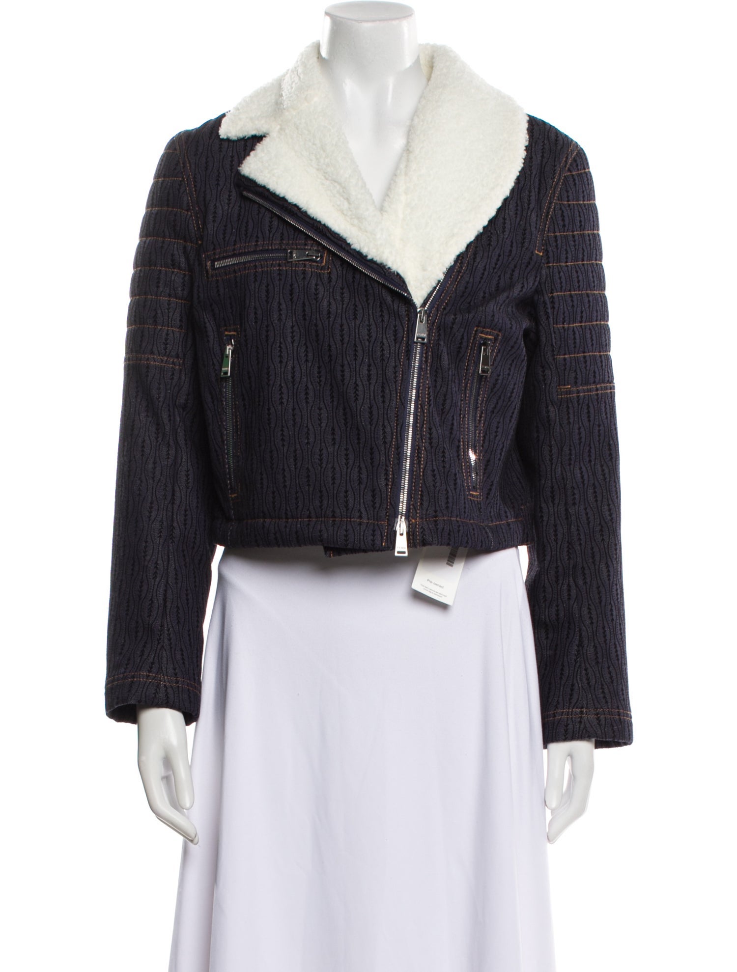 Fendi Tweed Pattern Biker Jacket