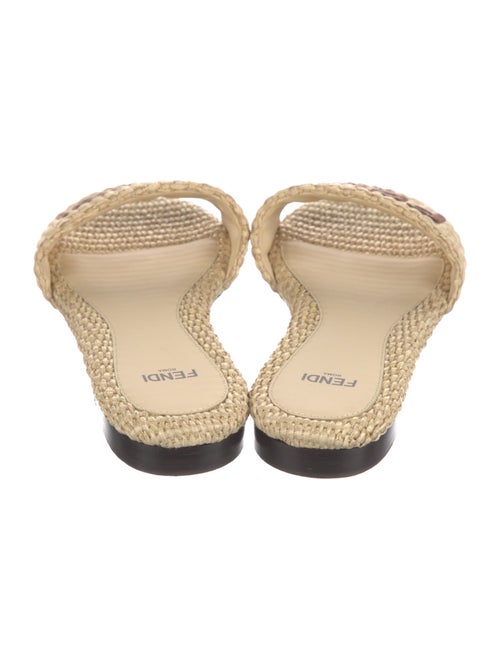 Fendi Raffia Graphic Print Slides