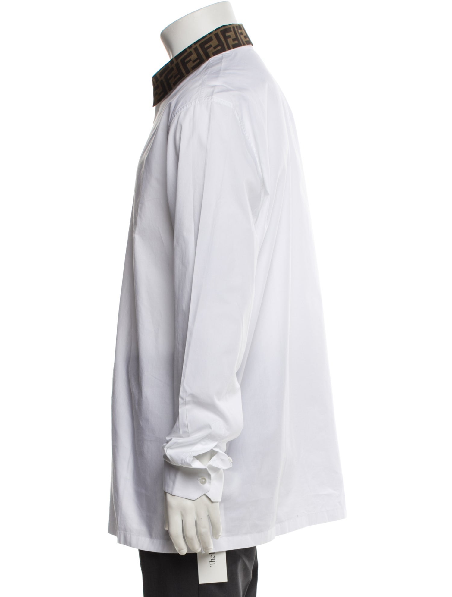 Fendi Colorblock Pattern Long Sleeve Dress Shirt