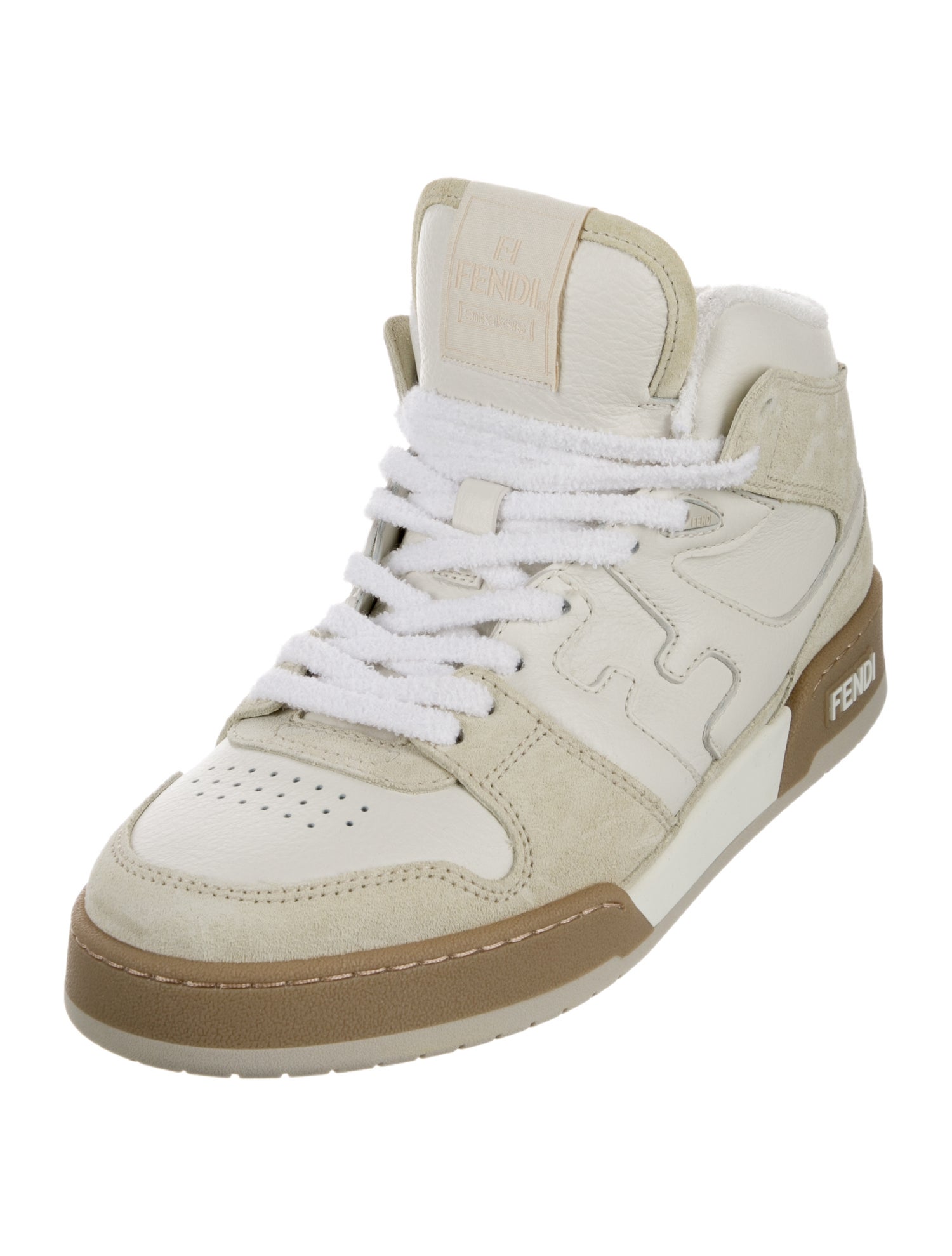Fendi Zucca FF Logo Leather Sneakers