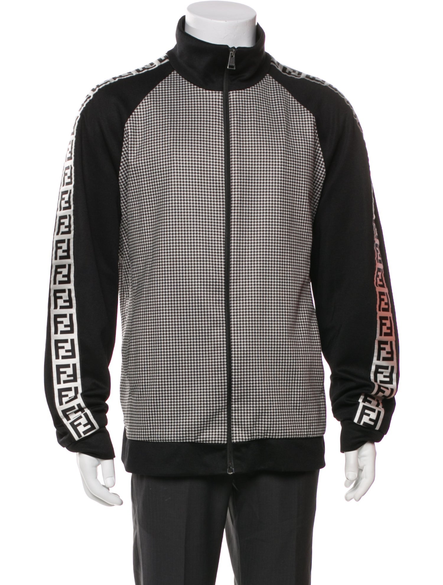 Fendi Zucca FF Logo Houndstooth Print Jacket