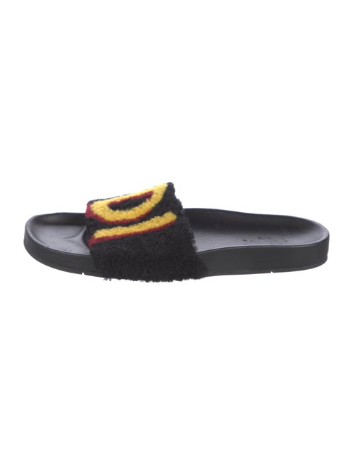 Fendi Shearling Graphic Print Slides