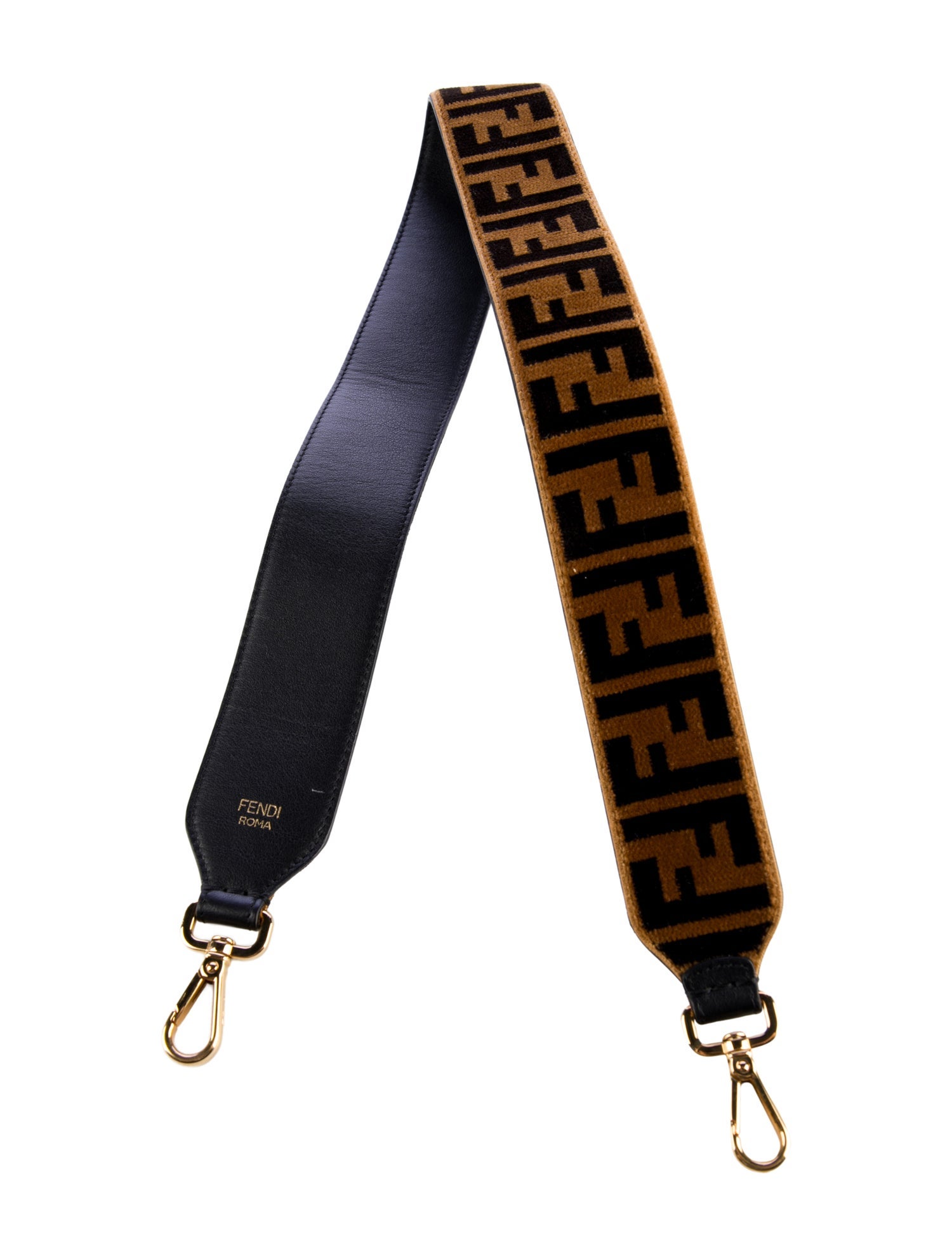 Fendi Velvet Logo Print Bag Strap