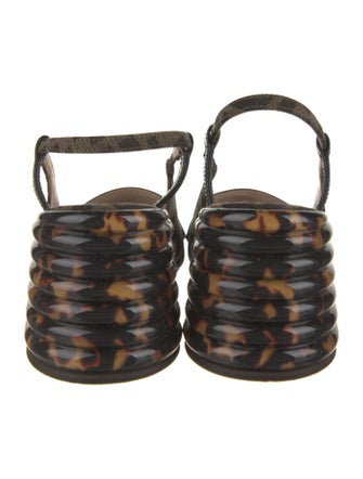 Fendi Zucca FF Logo Canvas Slingback Pumps