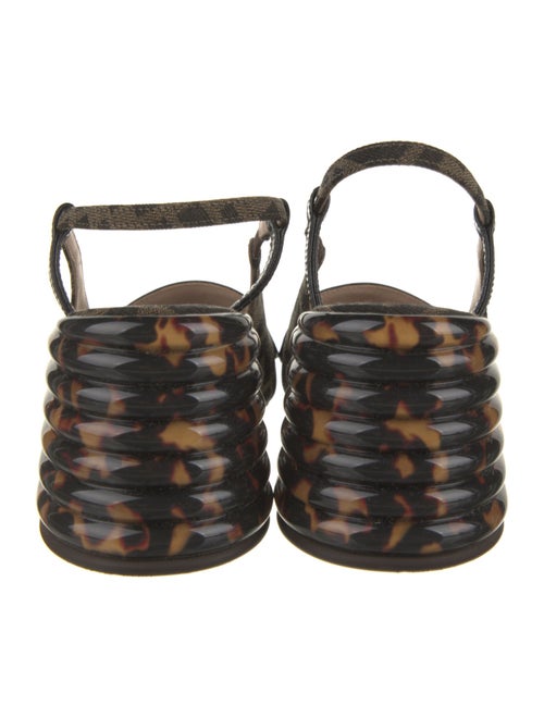 Fendi Zucca FF Logo Canvas Slingback Pumps