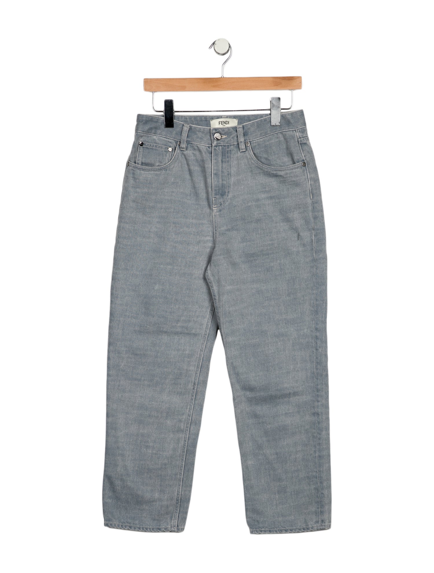 Fendi High-Rise Straight Leg Jeans