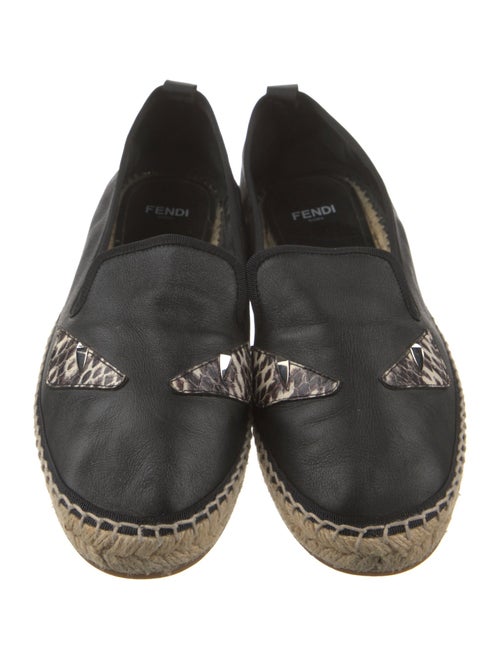 Fendi Monsters Motif Leather Espadrilles