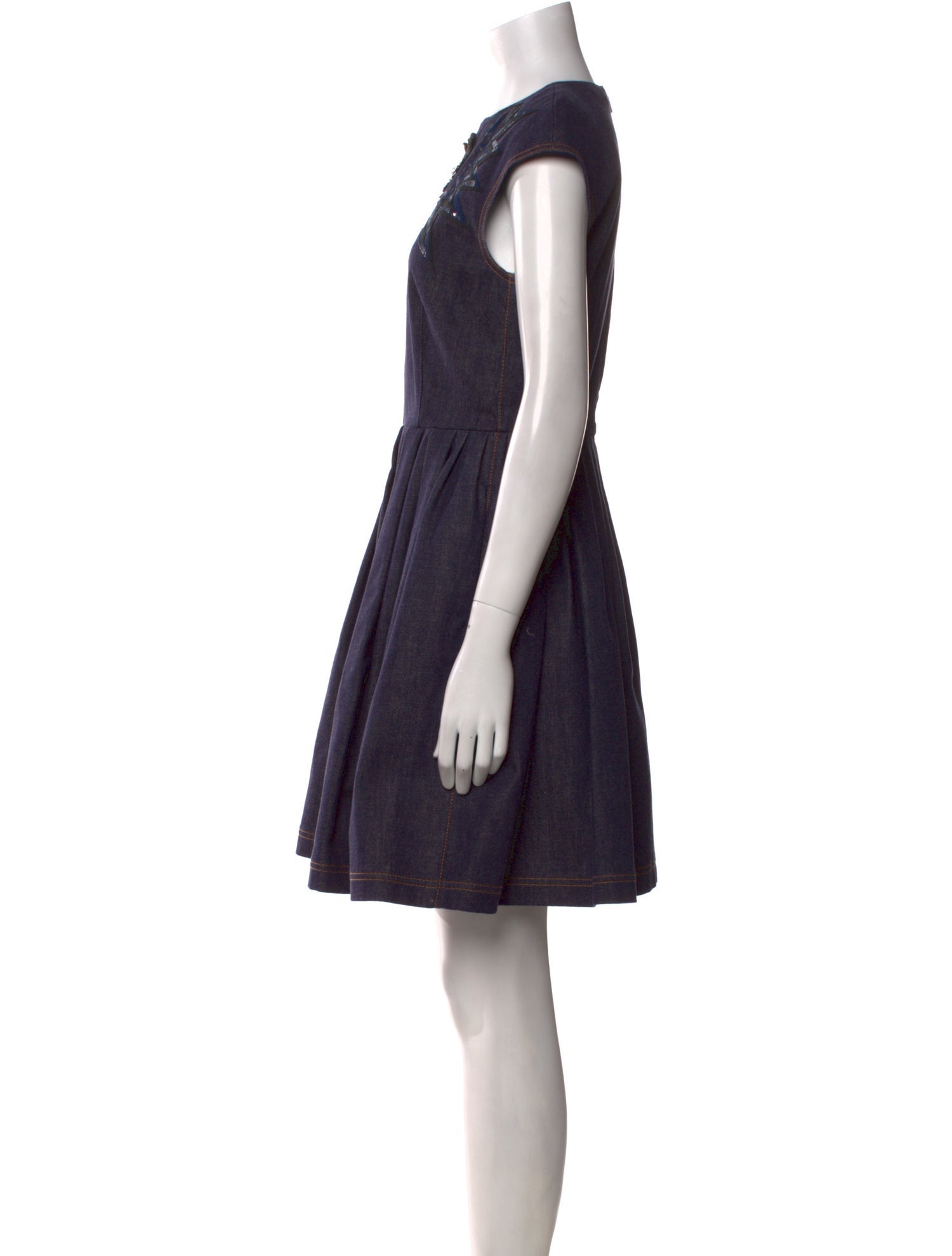 Fendi Crew Neck Knee-Length Dress