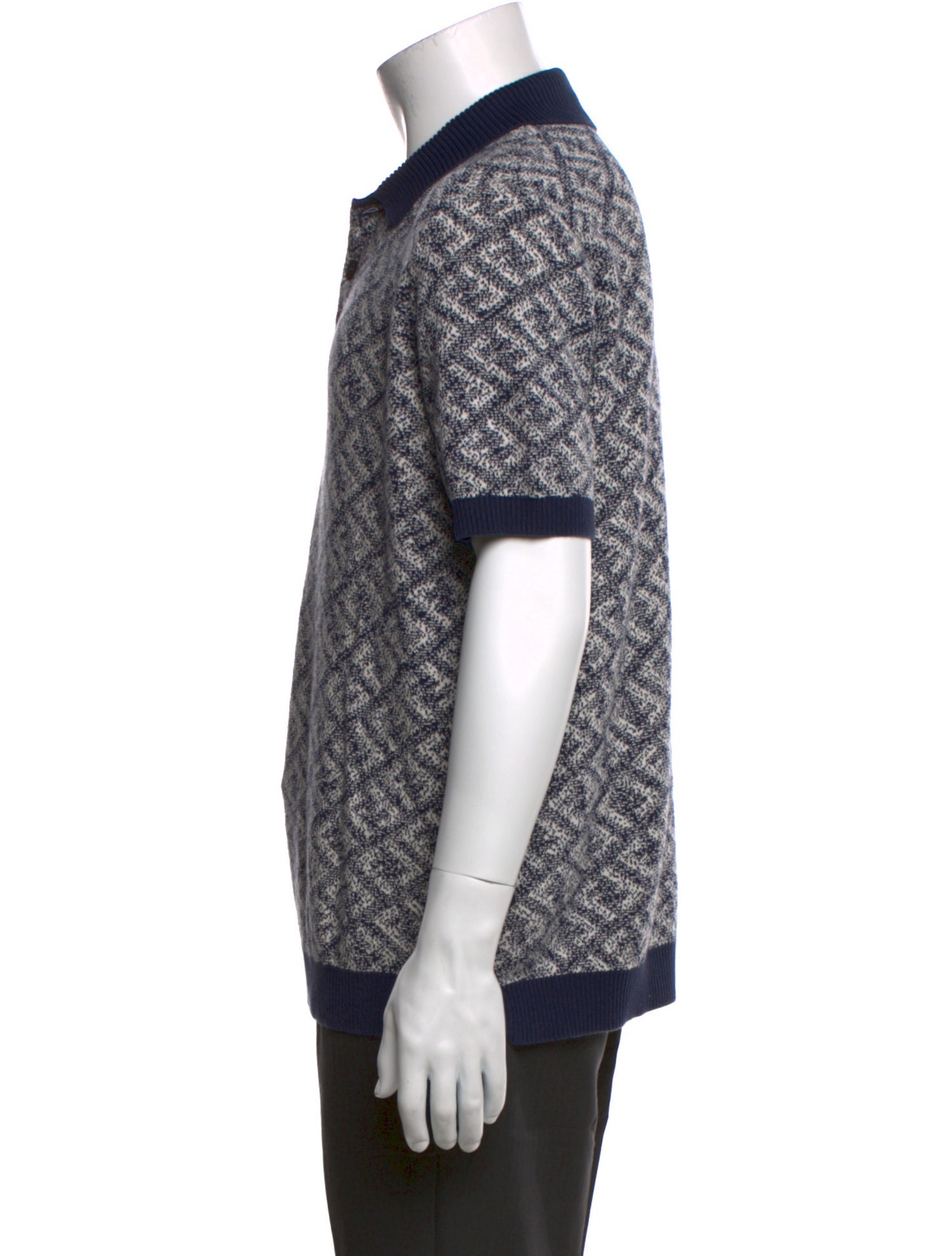 Fendi Printed Crew Neck Polo Shirt