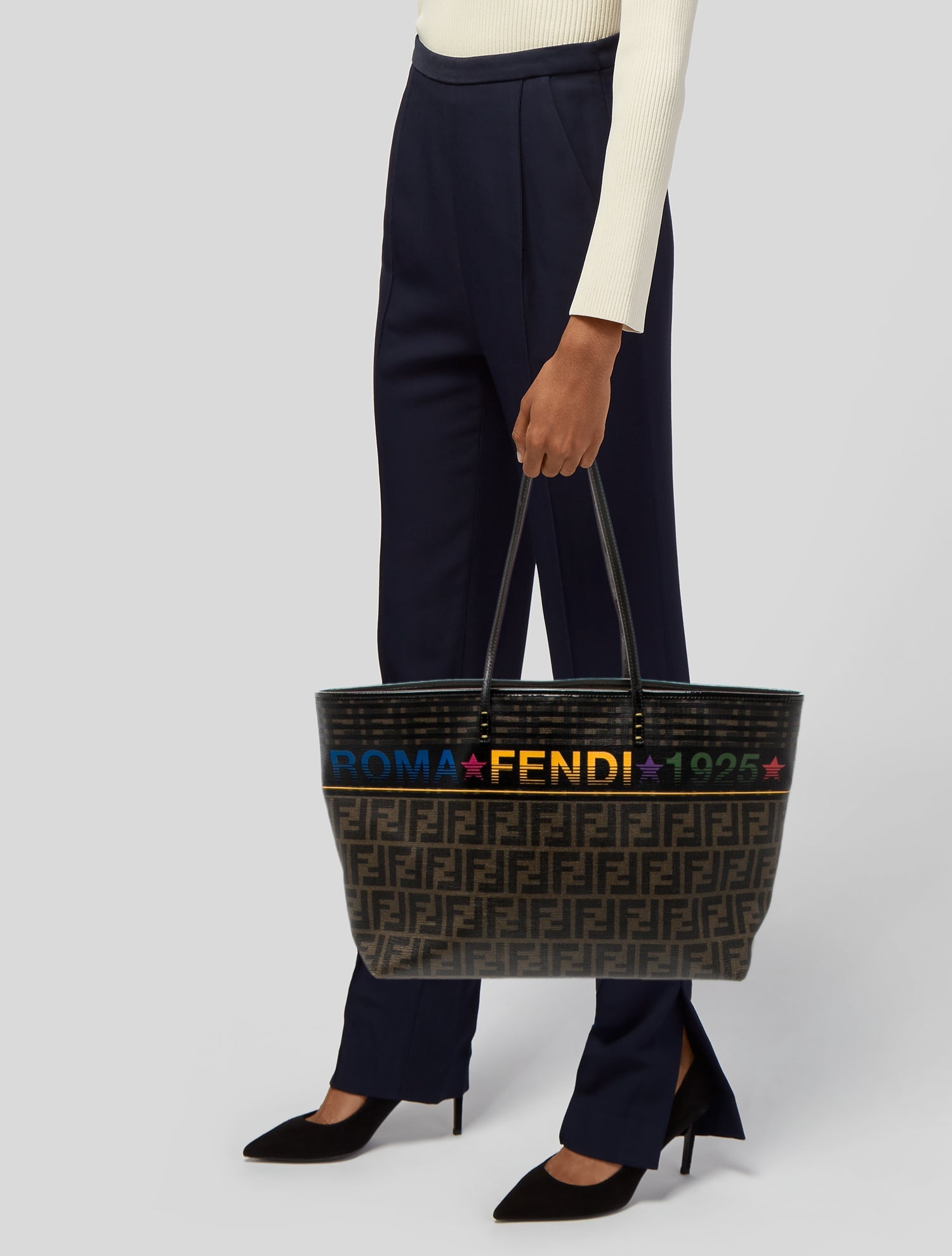Fendi Zucca FF Roll Tote Medium
